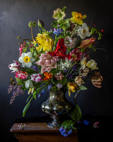 Still Life With Flowers And Insects In The Style Of Rachel Ruysch