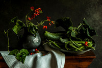 Still Life With Beans & Cucumbers