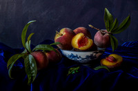 Home Grown Peaches With A Porcelain Bowl